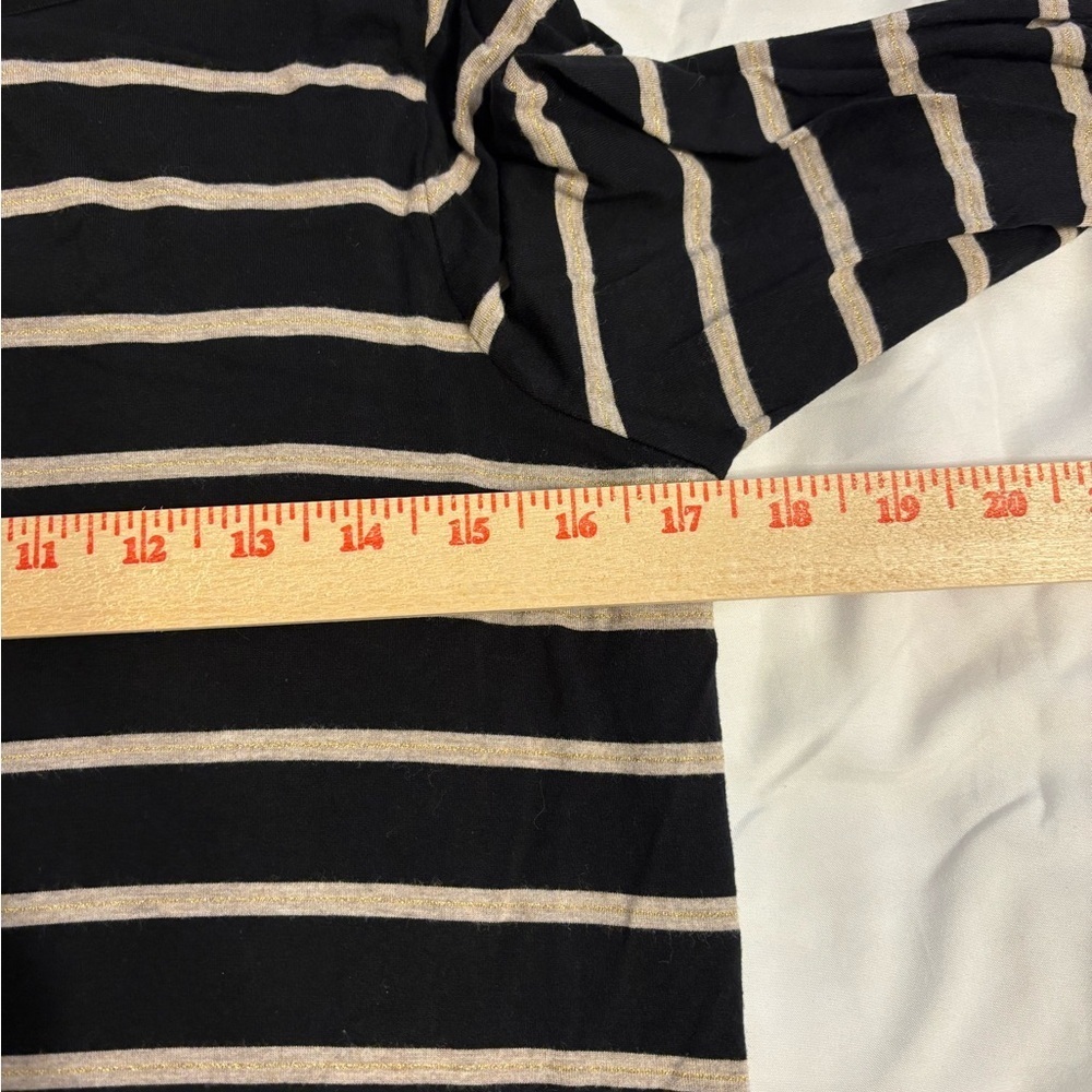 Soma Black and Gray Striped Pajama Top - Picture 3 of 7